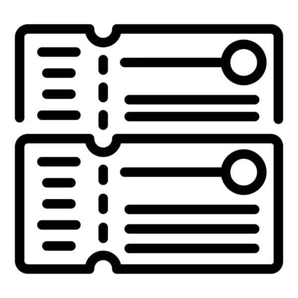 Réserver des billets d'avion icône, style contour — Image vectorielle