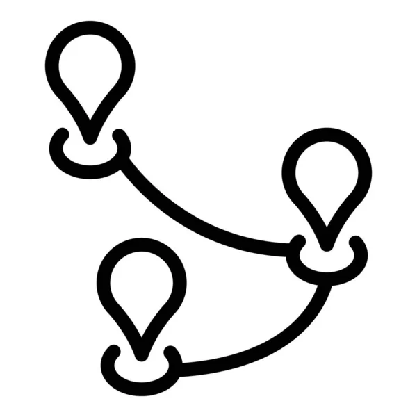 Reiseroute Symbol, Umriss Stil — Stockvektor