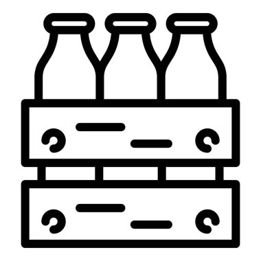 Çiftlik taze süt ikonu, taslak biçimi