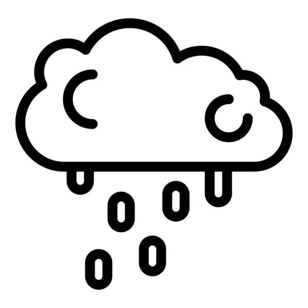 Rainy cloud icon, outline style — Stock Vector