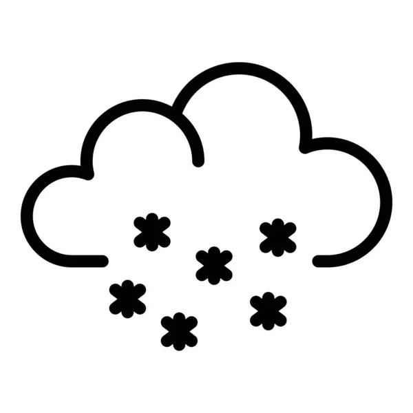 Sneeuwwolk pictogram, outline stijl — Stockvector