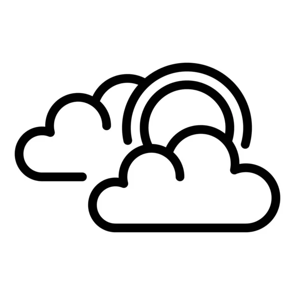 Cloudy icon, outline style — Stock Vector