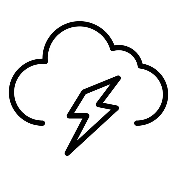 Icono de flash de nube, estilo de esquema — Vector de stock