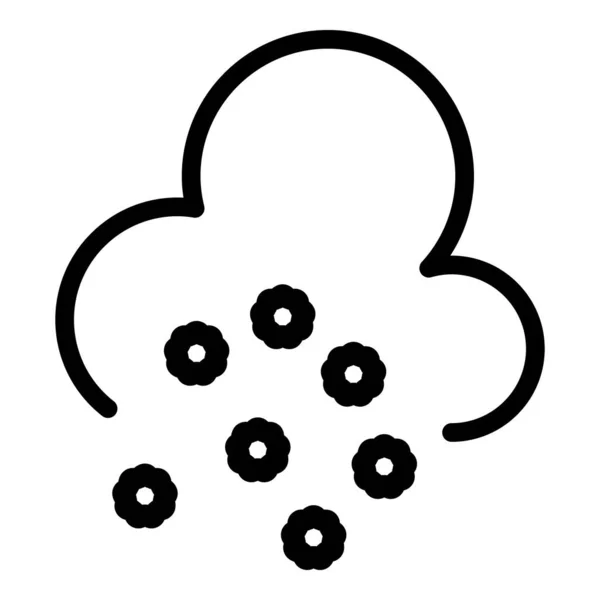 Иконка облака снежинки, стиль контура — стоковый вектор
