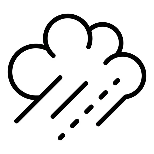 Drizzle clouds icon, outline style — Stock Vector