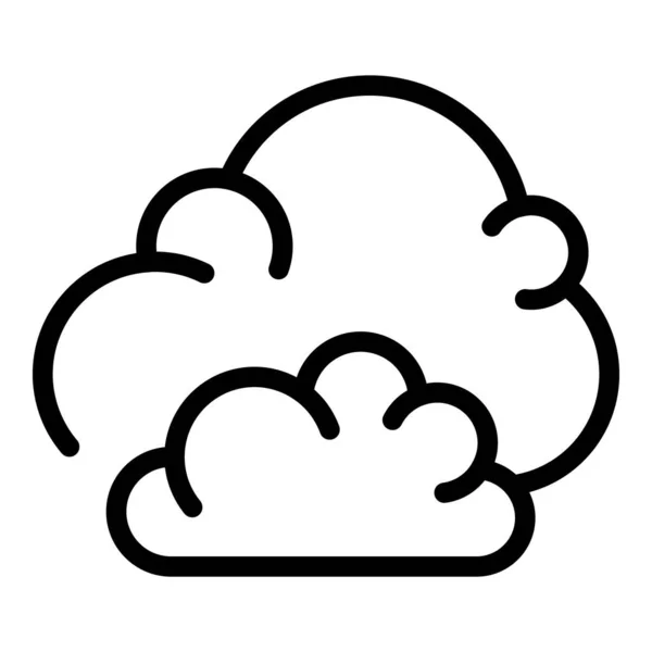 Fluffy clouds icon, outline style — Stock Vector