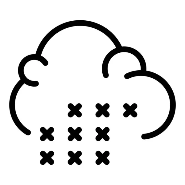 Значок "Sleet cloud", стиль контура — стоковый вектор