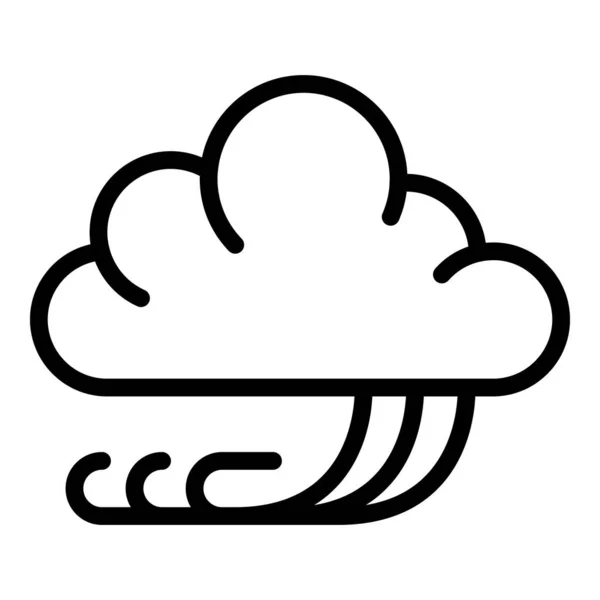 Ícone de tempo nublado ventoso, estilo esboço — Vetor de Stock