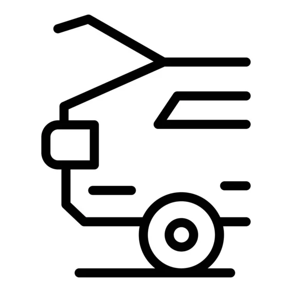 Nyitott boot car ikon, körvonalazott stílus — Stock Vector