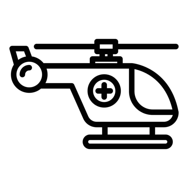 Air rescue helicopter icon, outline style — Stock Vector