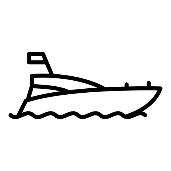 救助艇のアイコン、アウトラインスタイル — ストックベクタ