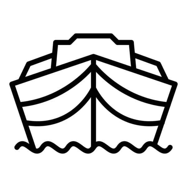 海上救援艇图标,轮廓风格 — 图库矢量图片