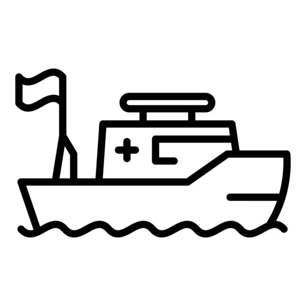 Icoon van de hulpverleningsboot, outline style — Stockvector