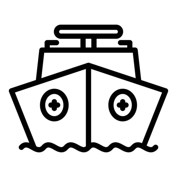 Иконка спасательной лодки скорой помощи, очертания стиля — стоковый вектор