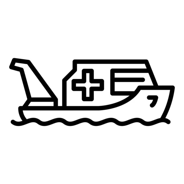 Піктограма рятувального човна, контурний стиль — стоковий вектор