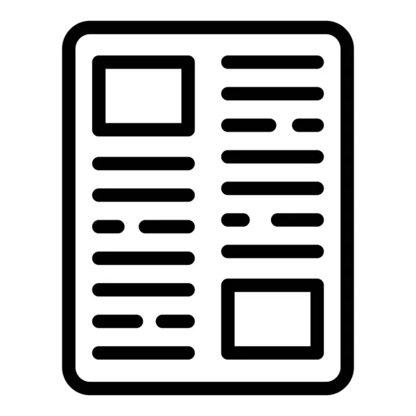 Bundle icône de journal, style contour — Image vectorielle