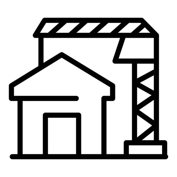 Icono del edificio de la casa, estilo del esquema — Vector de stock