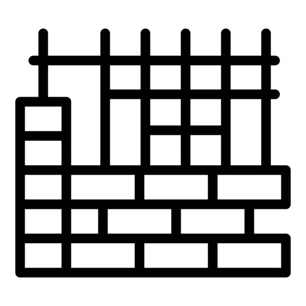 Beginnen gebouw pictogram, omtrek stijl — Stockvector