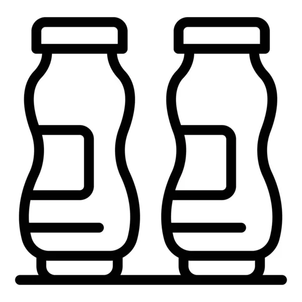Ícone de garrafas de leite, estilo esboço — Vetor de Stock