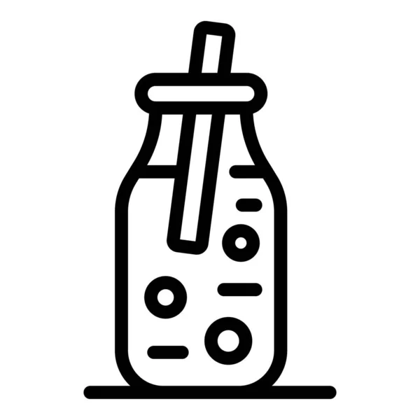 Juice bottle icon, outline style — Stock Vector