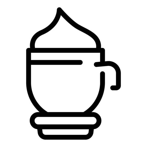 Leche latte bebida icono, estilo de contorno — Vector de stock