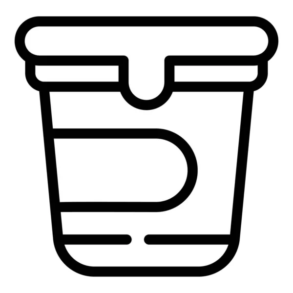 Yogurt icon, outline style — Stock Vector