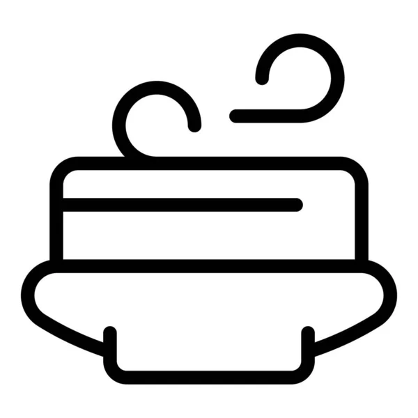 Milk cake icon, outline style — Stock Vector