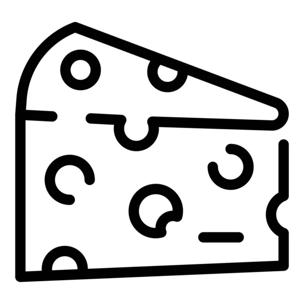 Icono del queso lácteo, estilo del esquema — Vector de stock