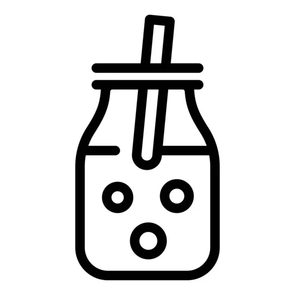 Milchmilch-Cocktail-Ikone, Umriss-Stil — Stockvektor