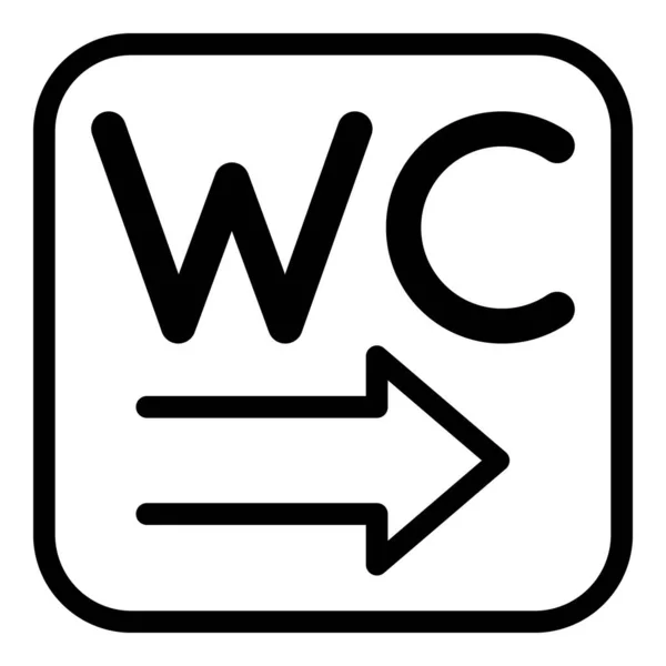 Wc richting pictogram, omtrek stijl — Stockvector