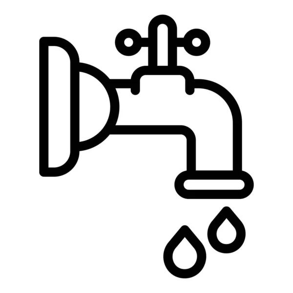 Vodní kohoutek WC ikona, obrys styl — Stockový vektor