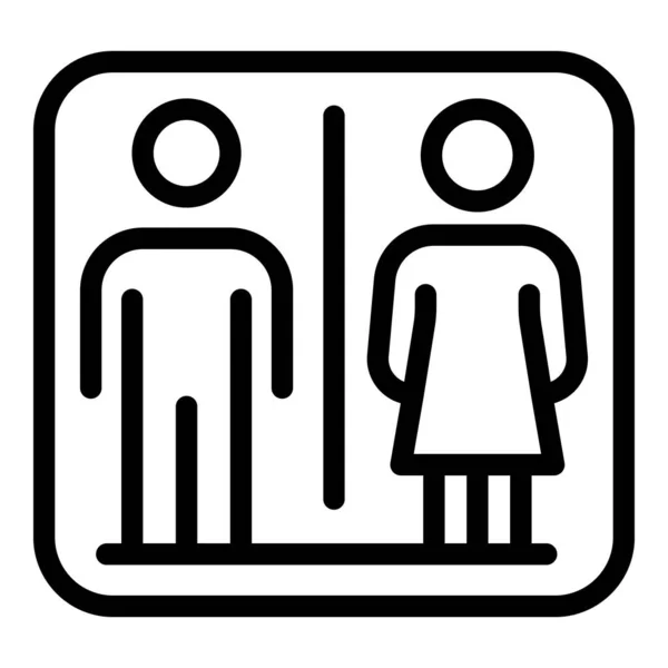 Toaleta wc ikona, zarys stylu — Wektor stockowy
