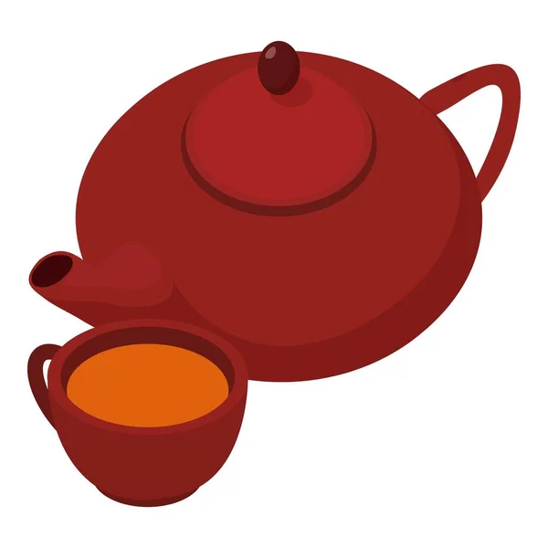 Icono de té de hibisco, estilo isométrico — Vector de stock