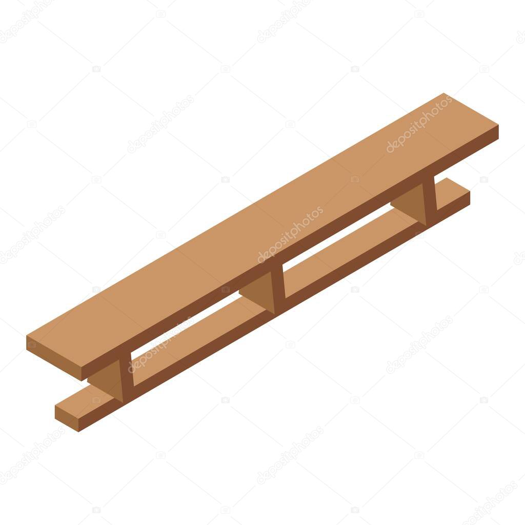 School gym bench icon. Isometric of school gym bench vector icon for web design isolated on white background