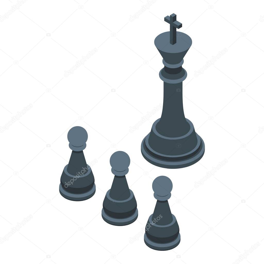 Hierarchy chess icon, isometric style