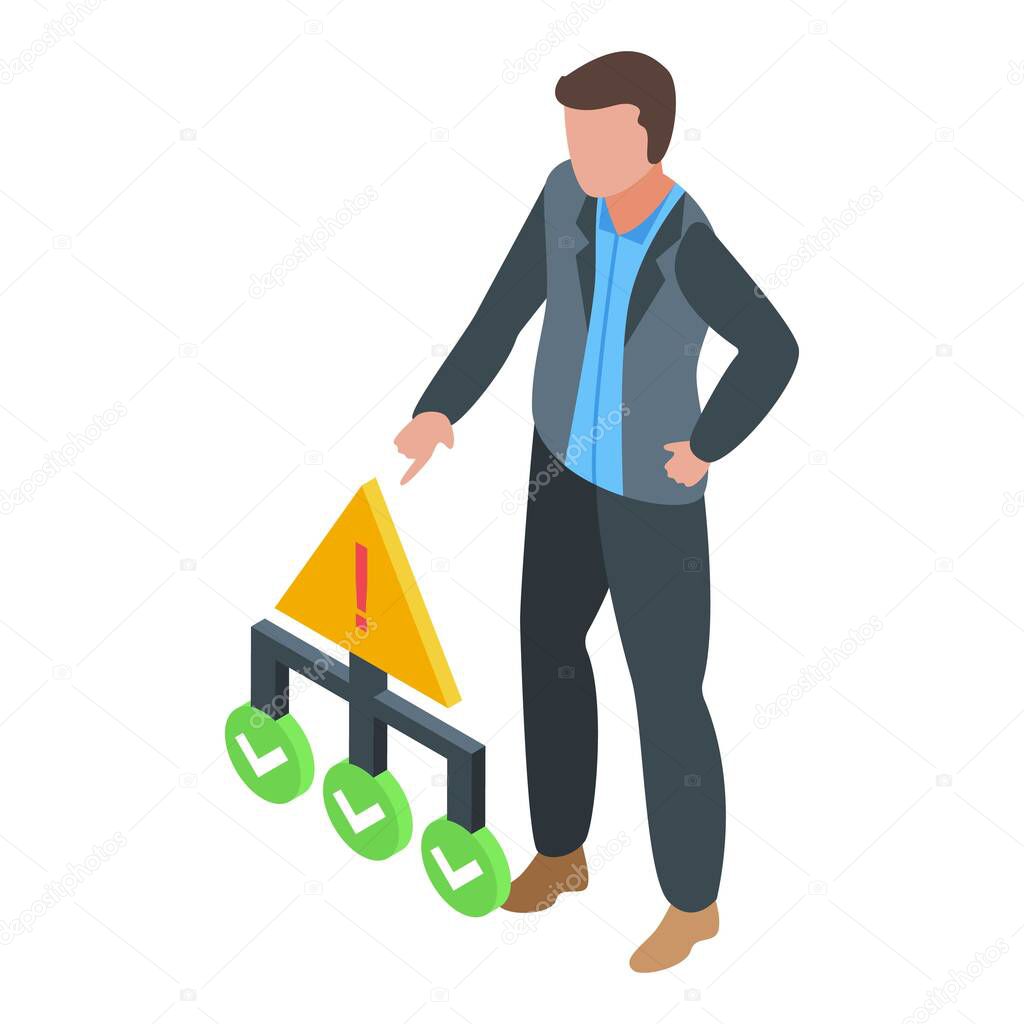 Business hierarchy icon, isometric style