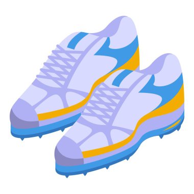 Cricket boots icon, isometric style clipart