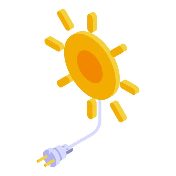 Natural sun energy icon, isometric style — Stock Vector