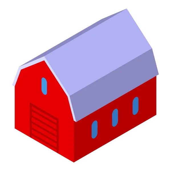 Icône de bâtiment de ferme, style isométrique — Image vectorielle