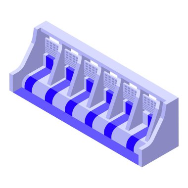 Hidroelektrik baraj simgesi, izometrik biçim