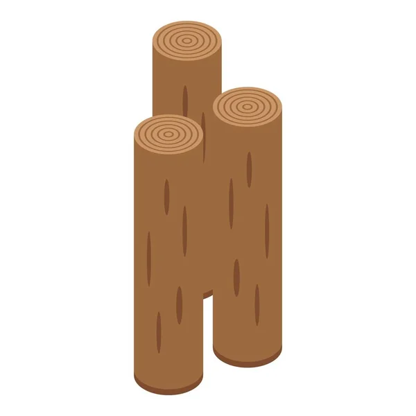 森林木材图标，等距风格 — 图库矢量图片