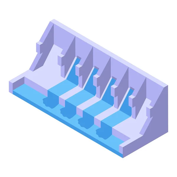 Ícone de barragem de energia de água, estilo isométrico —  Vetores de Stock