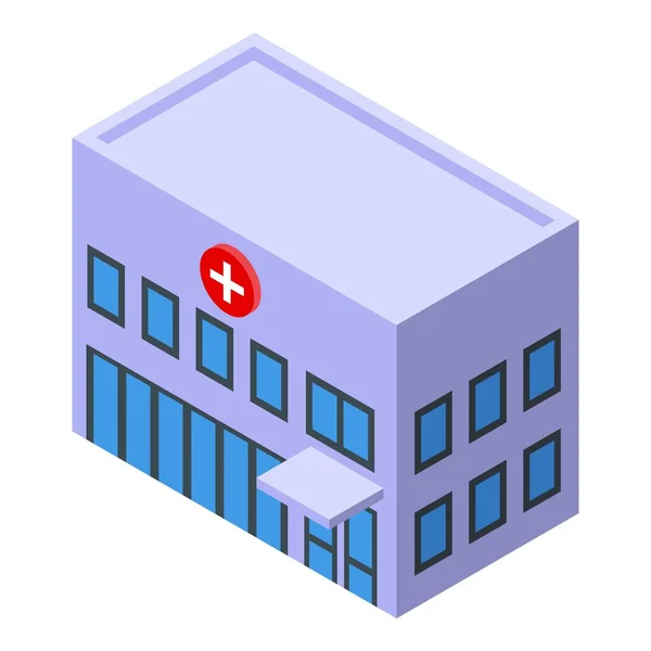 Icône de l'hôpital de la ville, style isométrique — Image vectorielle