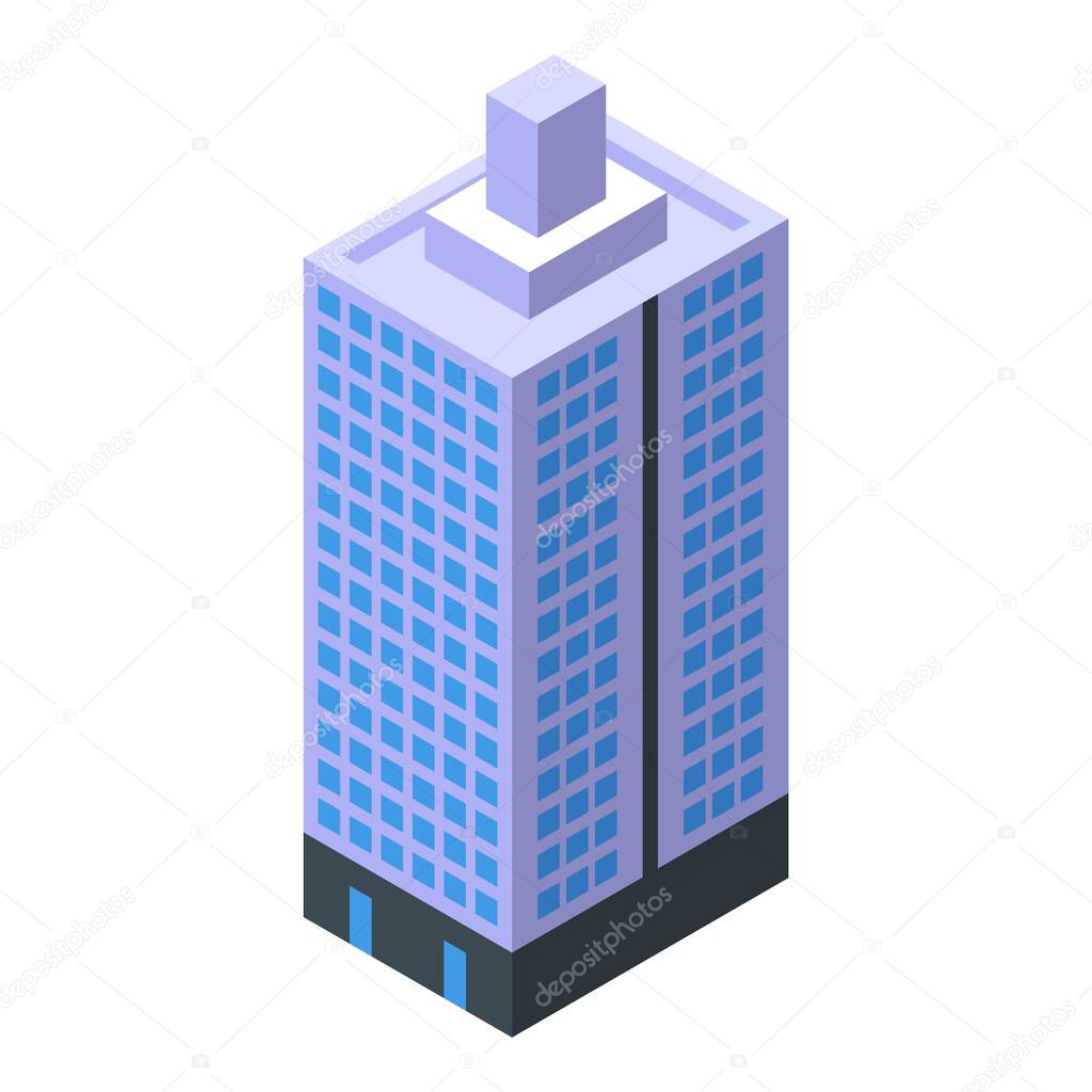 Skyscraper house icon, isometric style