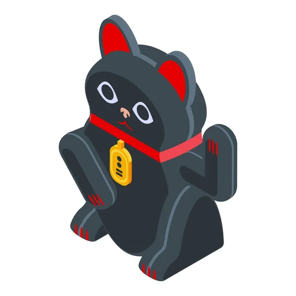 Asiatisk lycklig katt ikon, isometrisk stil — Stock vektor