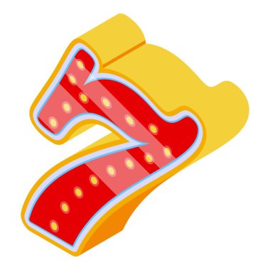 Şanslı 7 simge, izometrik biçim