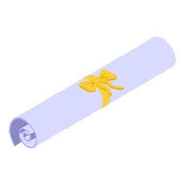 Üniversite diploması simgesi, izometrik biçim