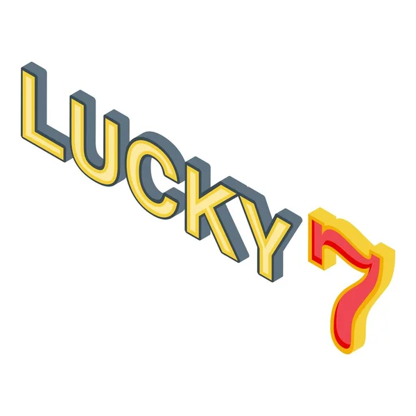 Lucky icône à sept chiffres, style isométrique — Image vectorielle