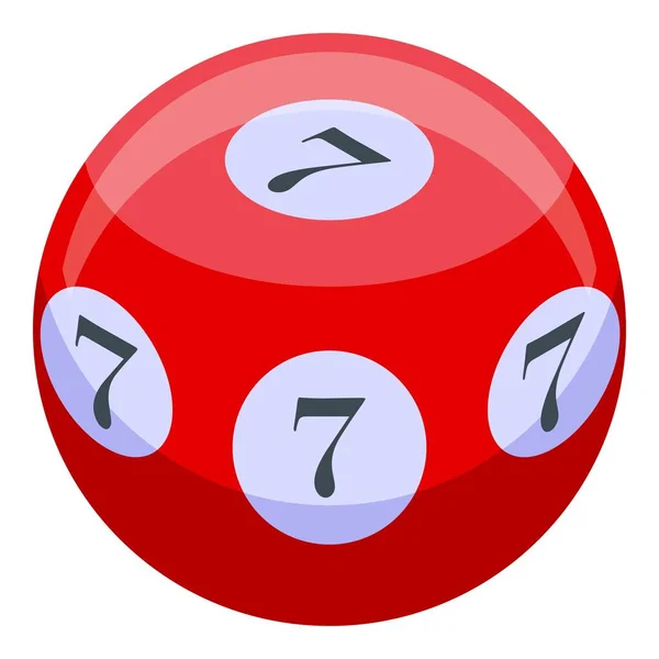 Lucky siete icono de la bola, estilo isométrico — Vector de stock