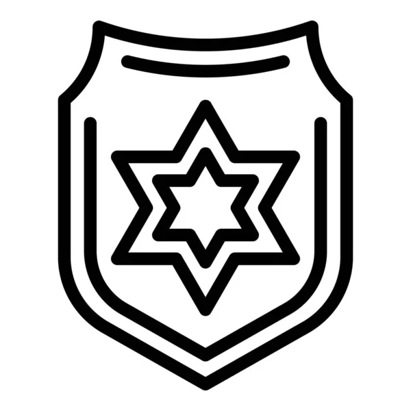 Icono de insignia de policía, estilo de esquema — Archivo Imágenes Vectoriales